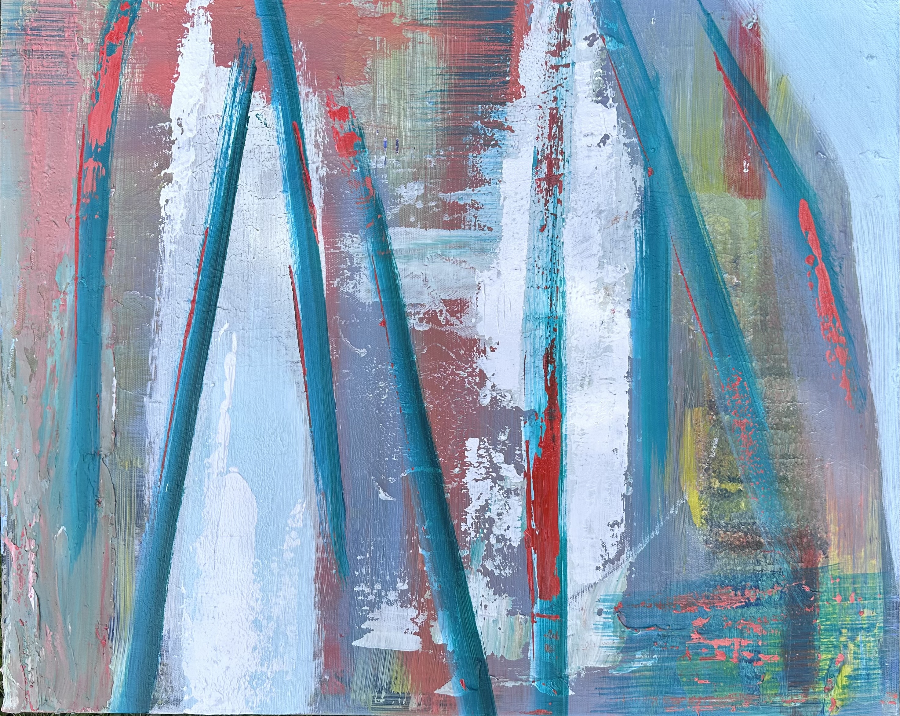 The image features seven colorful seashells of various shapes and sizes scattered across green rippling waters, cast in st...